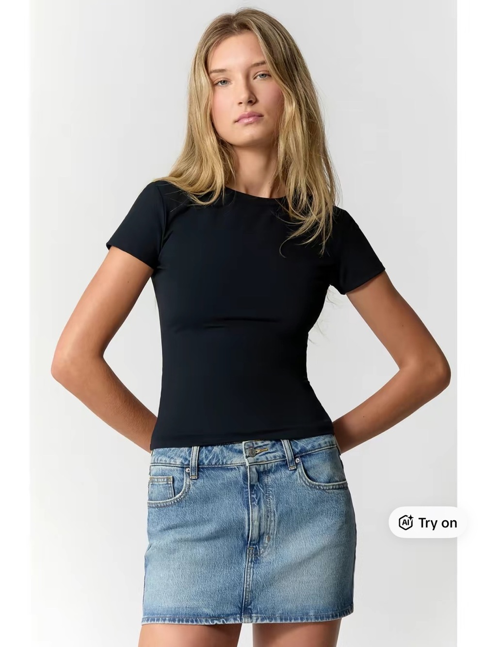 Pacsun Women's Bella Stretch Medium Indigo Mid Rise Jean Mini Skirt - Multicolor